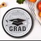 25 Count Silver Congrats Grad Paper Dessert Plates Graduation Party Supplies 7 1/4"